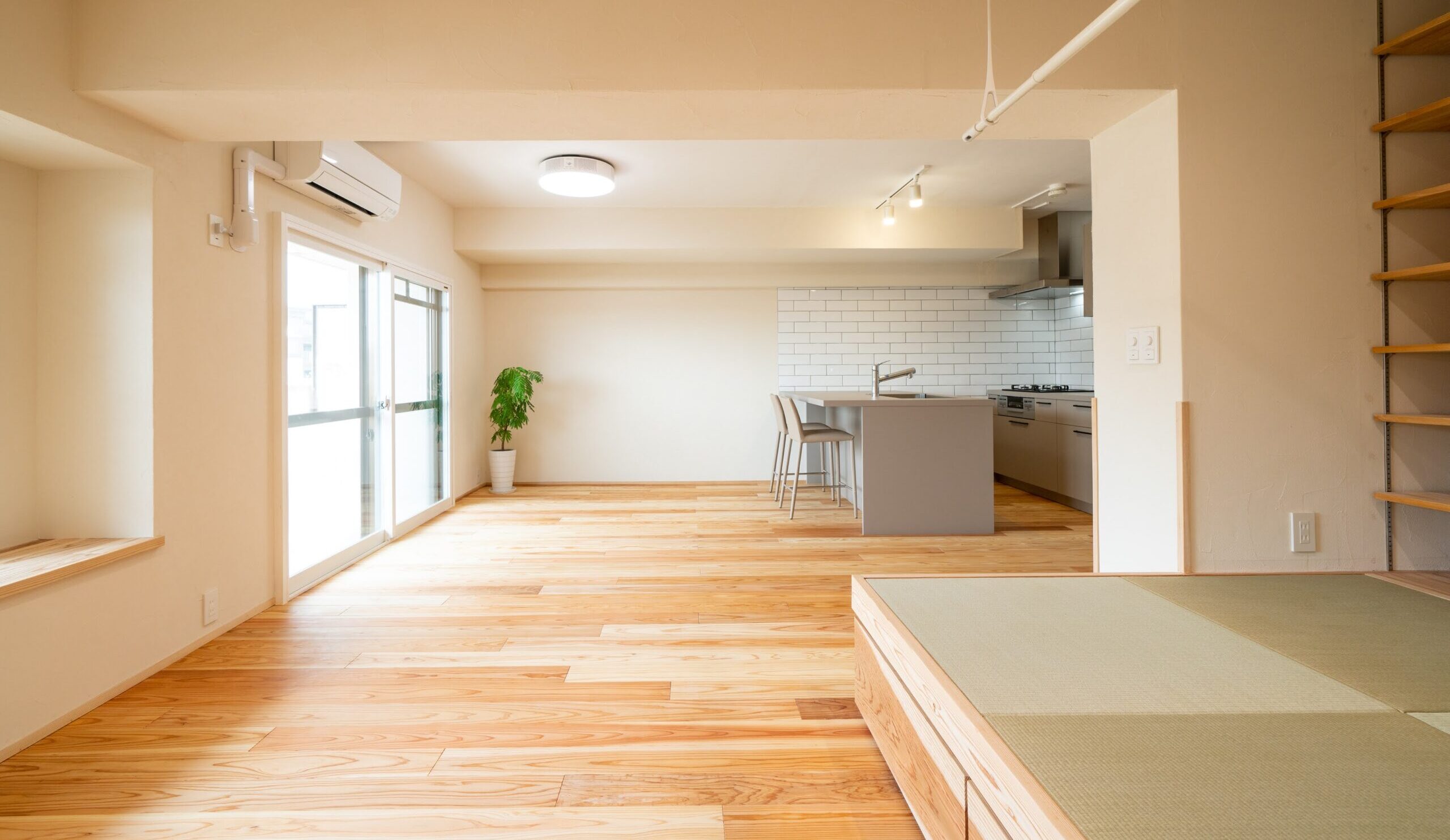 窓辺でひなたぼっこを楽しむ家